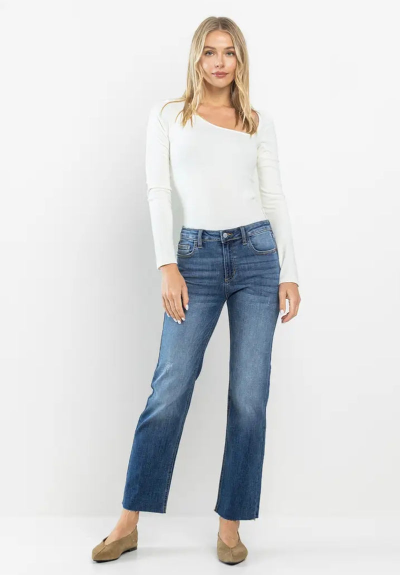 High Rise Straight Jeans