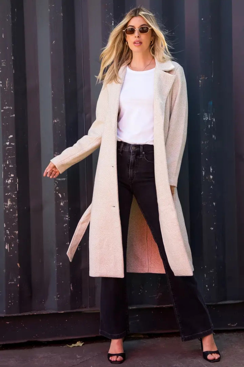 Belted Longline Wool Coat