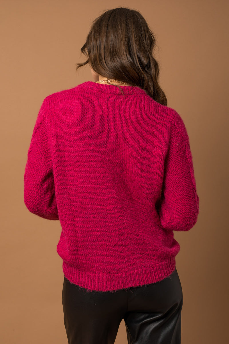Magenta Crew Pullover