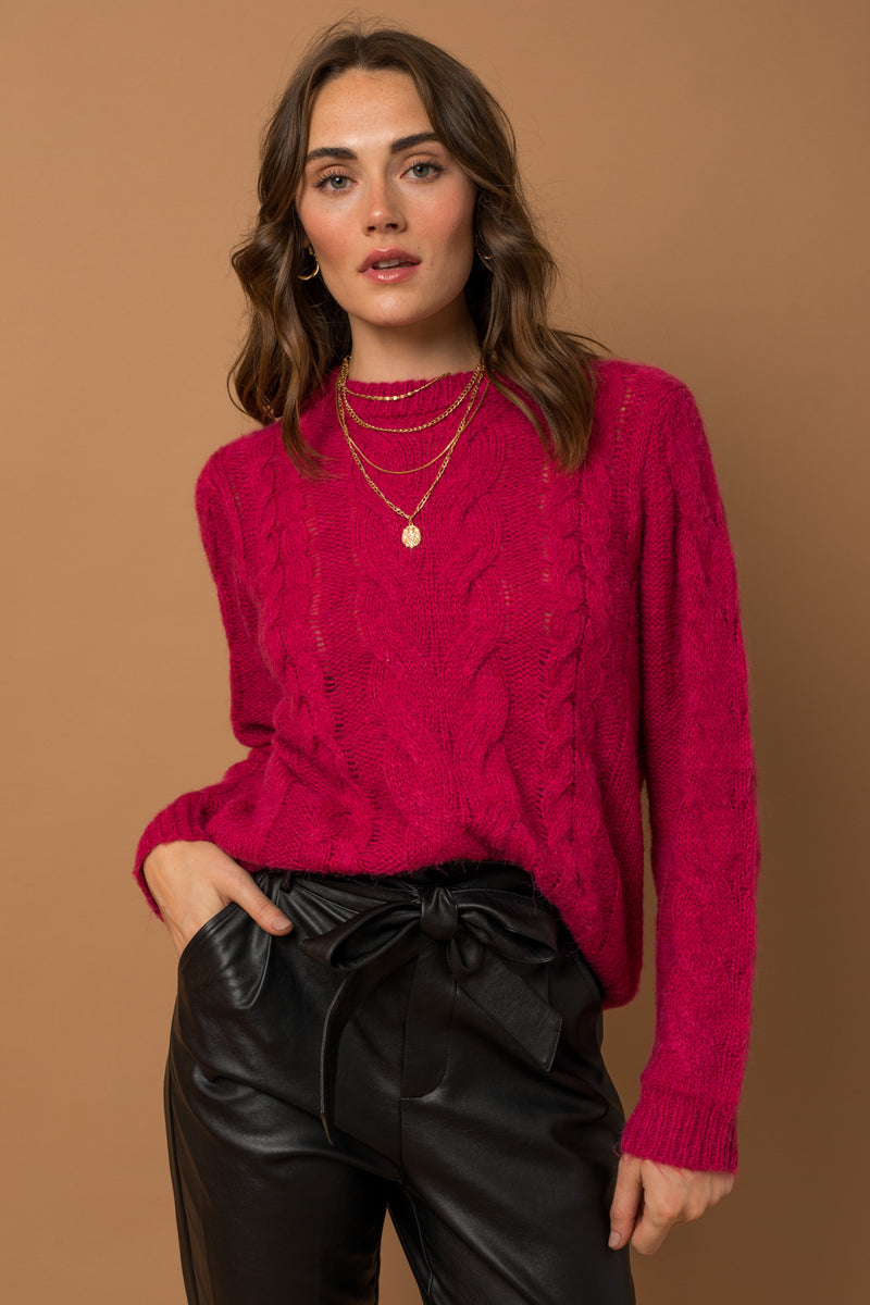 Magenta Crew Pullover