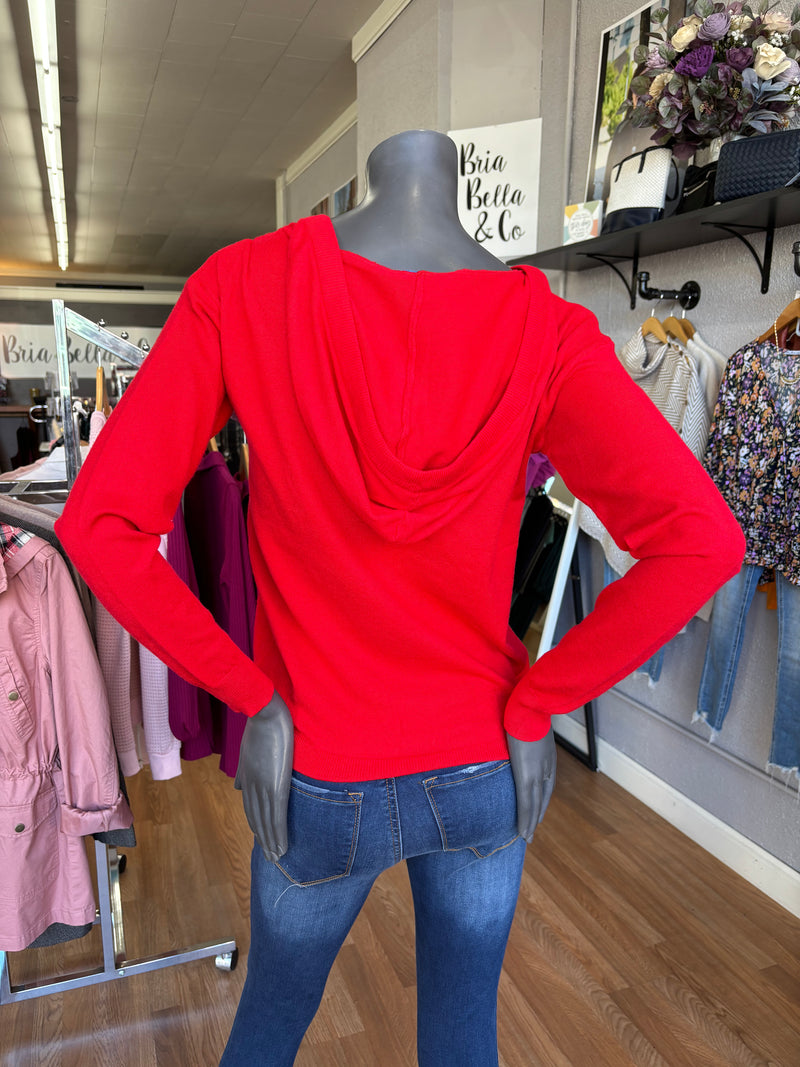 Red Hooded Sweater