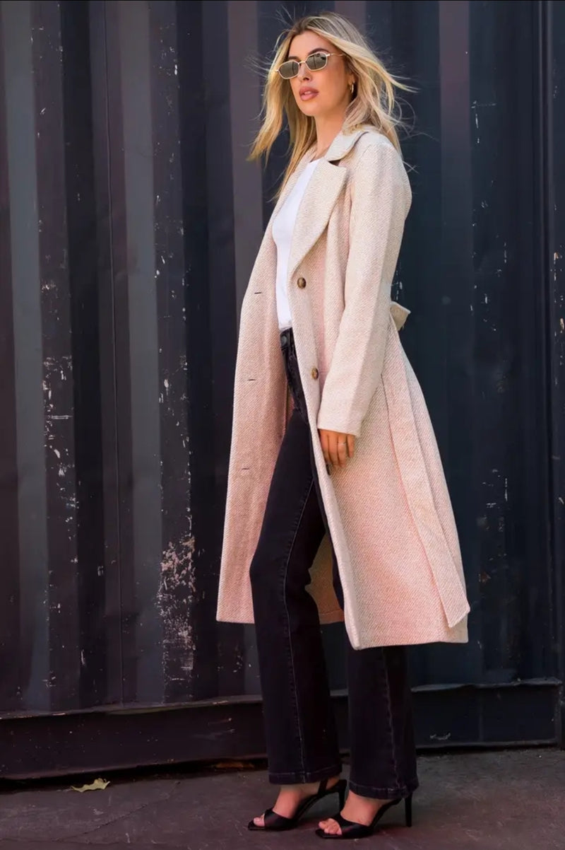 Belted Longline Wool Coat