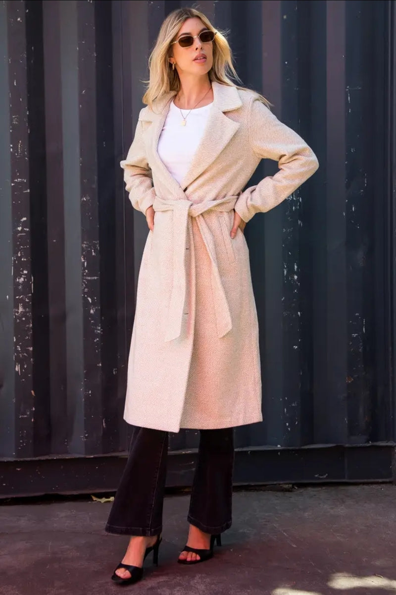 Belted Longline Wool Coat